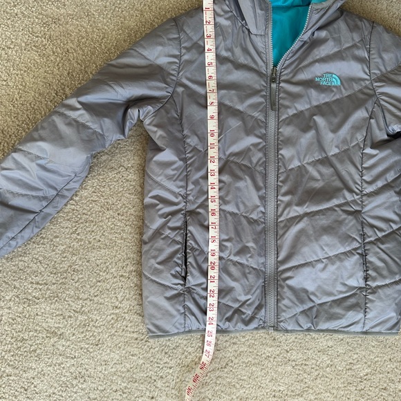 The North Face youth girls reversible puffer hooded zip up jacket size XL - Picture 5 of 11